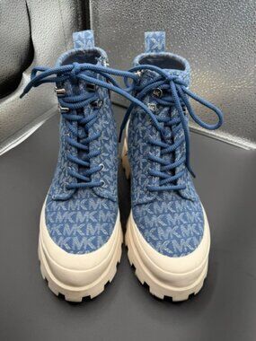 ***DENIM***MICHAEL KORS COMBAT BOOTS